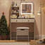 Bureau de coiffeuse avec miroir lumineux à DEL et station de charge-1745512356
