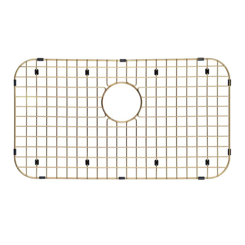 Starstar Sinks Protector Matte Gold 304 Stainless Steel Kitchen Sink Bottom Grid, Rack (26 L X 14 W Hole Top)