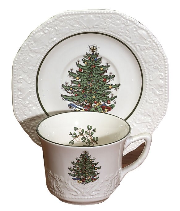 Christmas Tree Teacup and Saucer