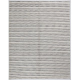 Hand Knotted Striped Area Rug in Gray