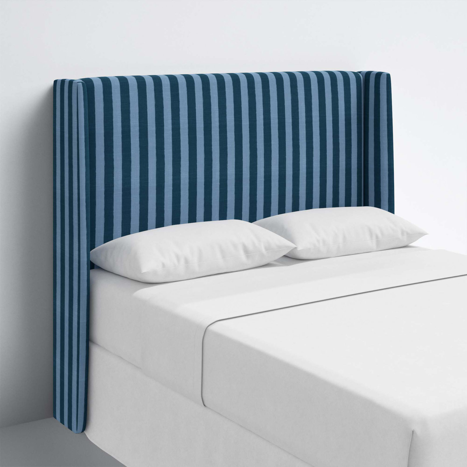 Tilly Upholstered Headboard, King, Brush Canopy Tonal Blue