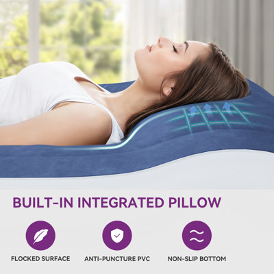 Matelas gonflable bleu Balconera avec coussin intégré
