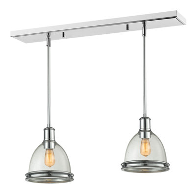 Luminaire suspendu linéaire pour îlot de cuisine 2 lumières Marquise