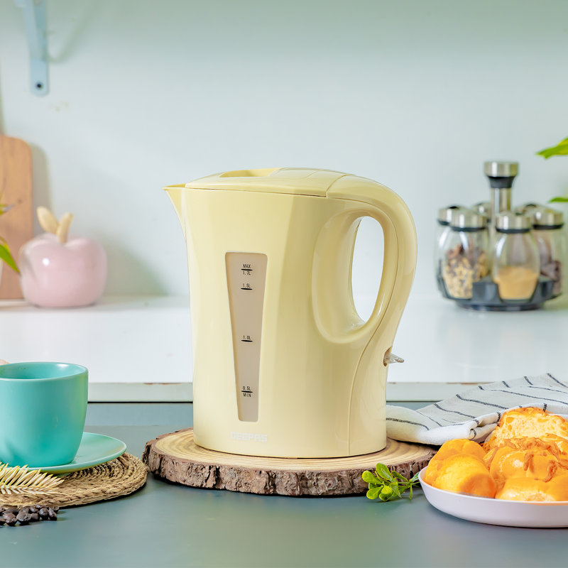 Geepas Electric Kettle & 2 Slice Bread Toaster Kitchen Combo Set | 2200W 1.7L Cordless Jug Kettle Boil Dry Protection & Auto Shut Off | 650W 6 Level with Browning Control & Crumb Tray