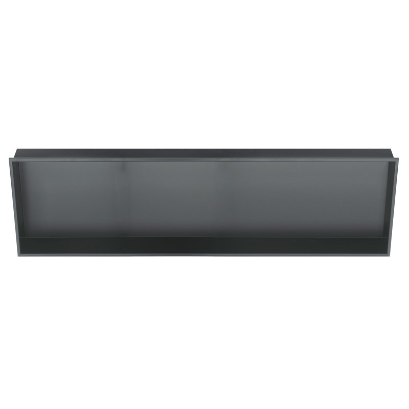 12-in x 36-in Ultra-thin Frame Recessed Stainless Steel Shower Niche, Gun Metal Black