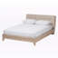 Grand lit plateforme tapissier Aitken, beige clair / naturel, l 63,4 po x L 91,15 po x H 37,48 po-1748595520-1748595521