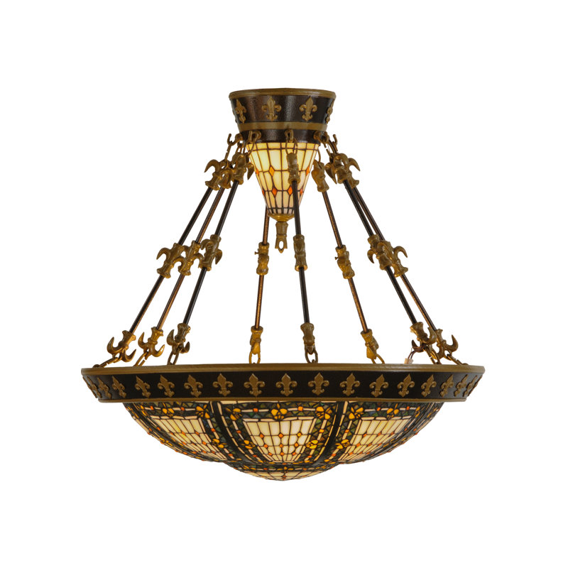 Plafonnier semi-encastré 27,5" à cuve unique 6 lumières