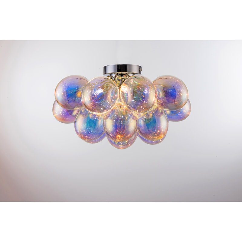 Abdurrahman Glass Semi Flush Mount, Iridescent