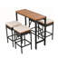 Table de bar d'extérieur en bois d'acacia 10 pièces et huit tabourets avec coussins, ensemble de salle à manger en osier résistant aux intempéries, plateau de table pliable, ensemble bistro pour repas