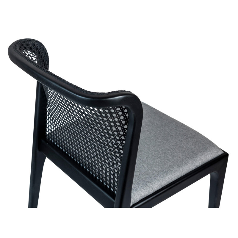 Modern Brazilian Upholstered Dining Chair, Essence Gray/Ebano Frame