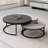 Carbon Steel Nesting Coffee Tables Set - Round Extendable Design with Durable Panel for Living Rooms-852533187