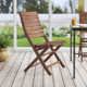 Fleur Wood Outdoor Folding Dining Side Chair