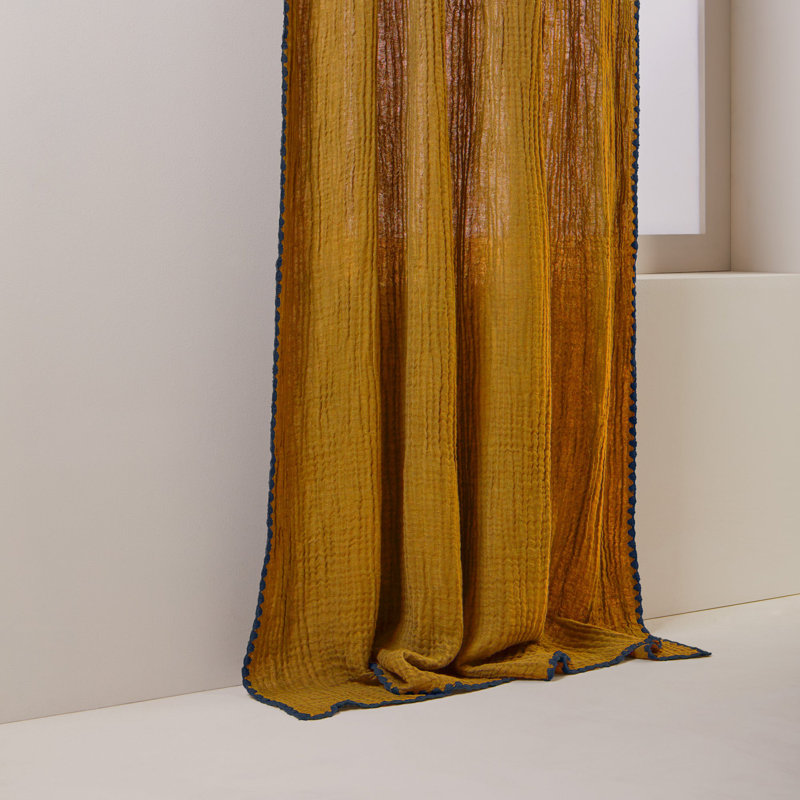 Cotton Blend Curtain Single Panel, 250 x 280cm, Brown