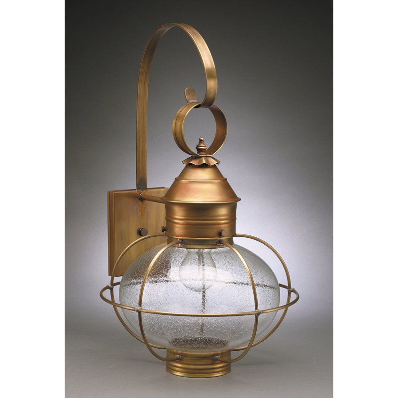 Verre à oignon en cuivre transparent, Cuivre antique, Transparent, H 21 po x l 12 po x P 13,5 po