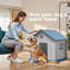 blue A-frame dog house-1117389831