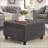 Ottoman with Storage, Charcoal Gray Tufted Square Ottoman with Solid Wood Legs &amp; Nail Trims for Living Room | Wood | Charcoal Gray-968266780