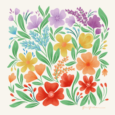 " Rainbow Florals II " by Gia Graham