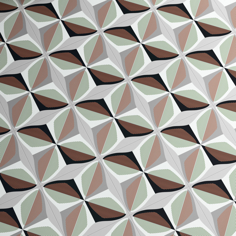 Fun Winter Collection 8" x 8" Porcelain Wall & Floor Tile, Orange/Lime Green