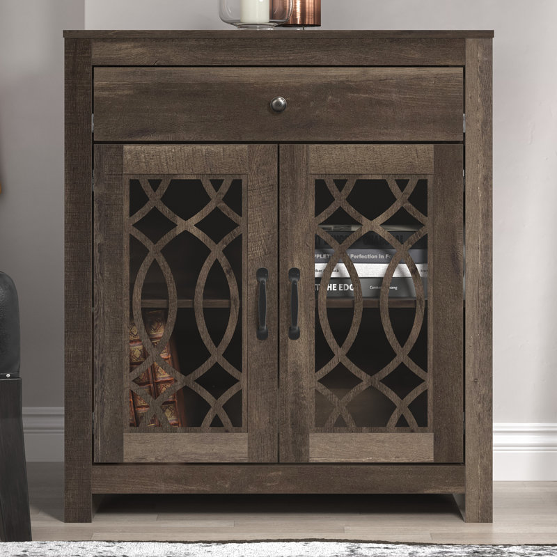 Armoire d'appoint haute de 35,4 po Allivia, Chêne cendré