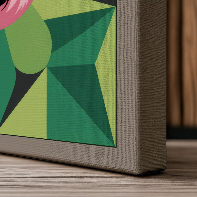 Cheerful Pig Mandala Modern - Wrapped Canvas, 30x20 - 76.2 x 50.8 cm, Taupe Border