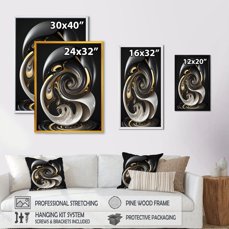 Liquide blanc vitrail I - reproduction sur toile, H 20 po x l 12 po x P 1 po, Toile avec cadre flottant noir