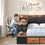 Lit de jour simple avec bureau, base de lit d'angle avec tête de lit-1424388137-1533129841