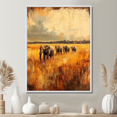 Harton Elephants Crossing The Savannah II - Éléphant, art mural