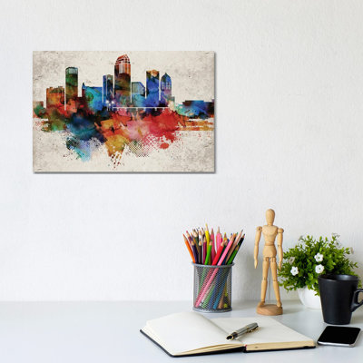 Tampa Abstract Skyline 1 Piece Wrapped Canvas Wall Art