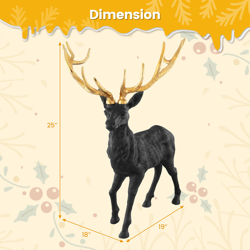 Wadi Deer Rust Resistant Aluminum Garden Statue
