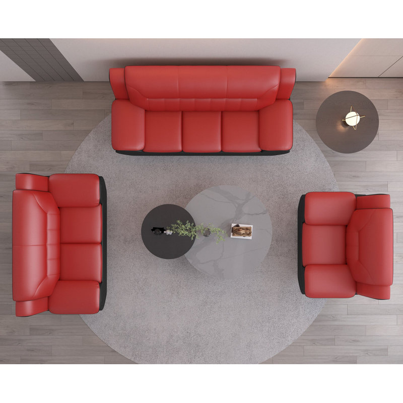 Faux Leather Armchair, Red/Black Faux Leather