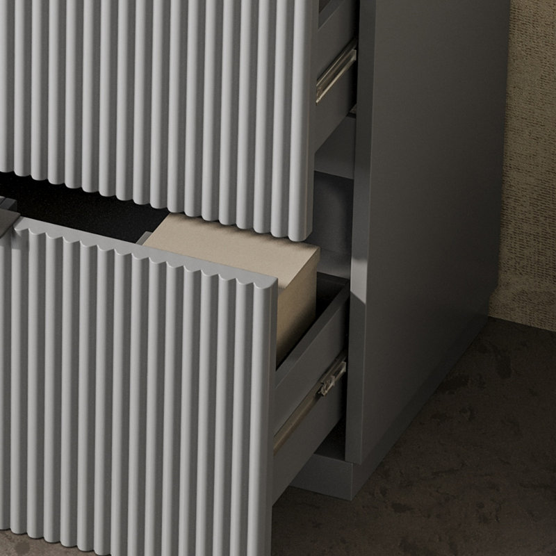 Meuble-lavabo 30 po avec comptoir en céramique, Gris