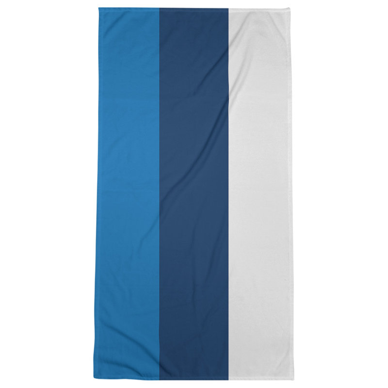 Cotton Blend Lightweight Bath Towel, Blue/Navy/White