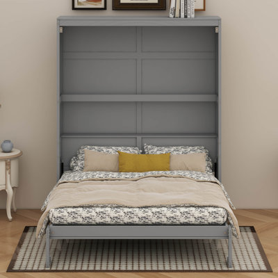 Grand lit escamotable mural avec tablettes