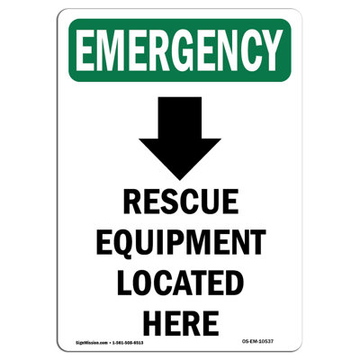 Rescue Equipment Located Here with Symbol