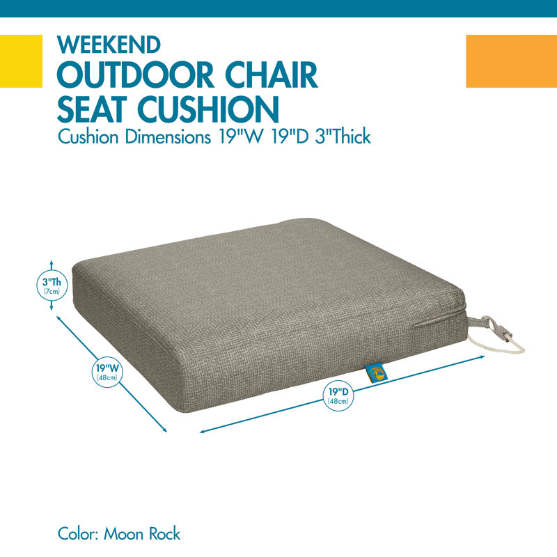 Coussin de siège d'extérieur Weekend, H 3 po x l 19 po x P 19 po, Roche Moon
