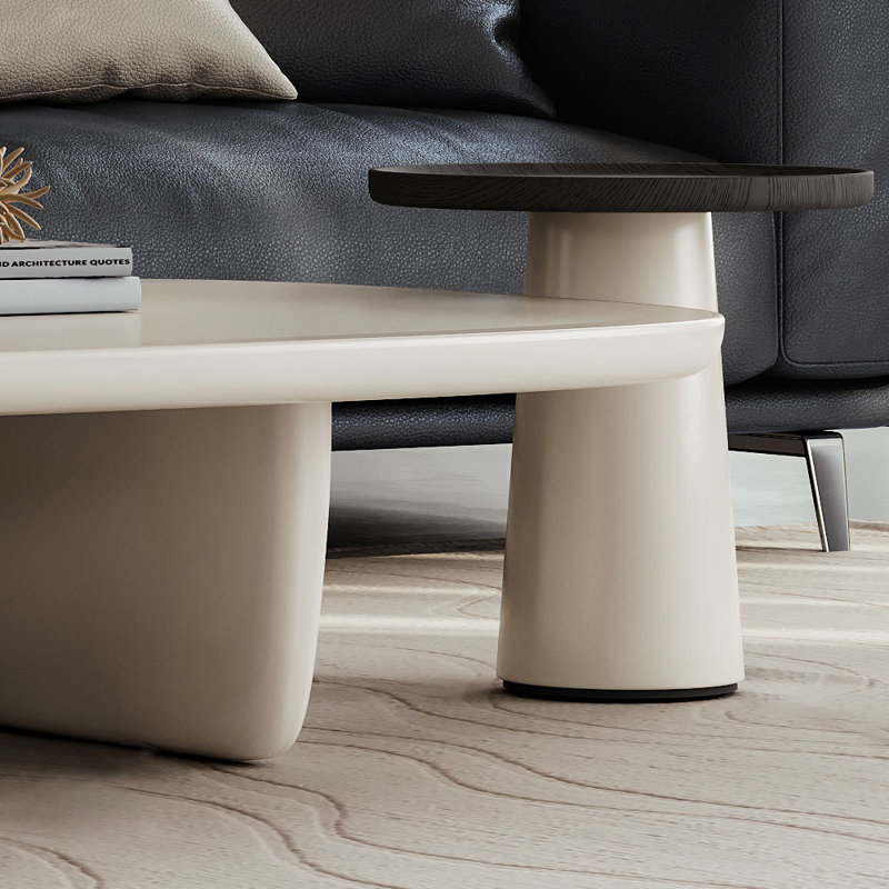 Ensemble de tables basses rectangulaires 51 pièces 2 pièces 51 po, beige et beige, style Mid-Century