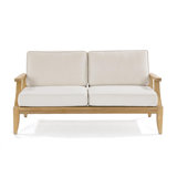 66" Wide Outdoor Teak Loveseat with Sunbrella Cushions