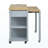 47 Inch Kitchen Island With Extendable Dining Table, Rubber Wood Veneer Kitchen Table With Internal Storage Rack, Power Outlet, Kitchen Island With Storage 2 Drawers 2 Cabinet,Grey Blue-1913154084