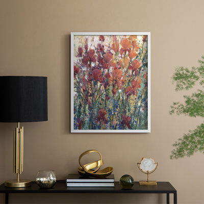 Sunlit Flowers II, reproduction encadrée - bois massif