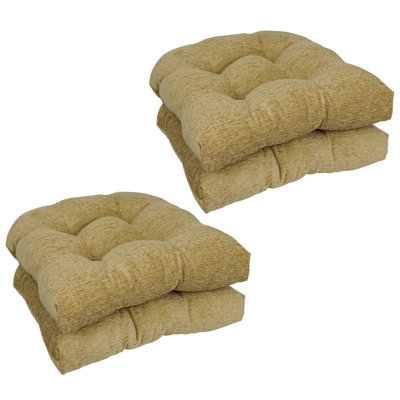 19-Inch Rounded Back Jacquard Chenille Chair Cushion