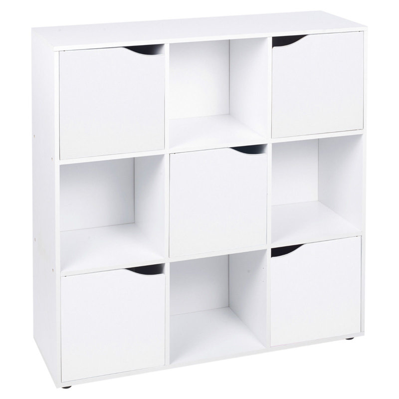 Swarna 90.5cm H x 89cm W Cube Bookcase, White/White