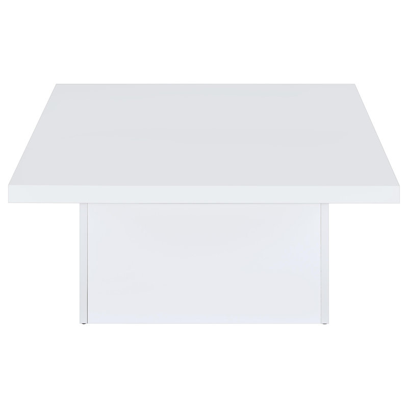 Ensemble de tables basses carrées 3 pièces Devar, Blanc ultrabrillant, 3 pièces: 2 tables de bout, table basse