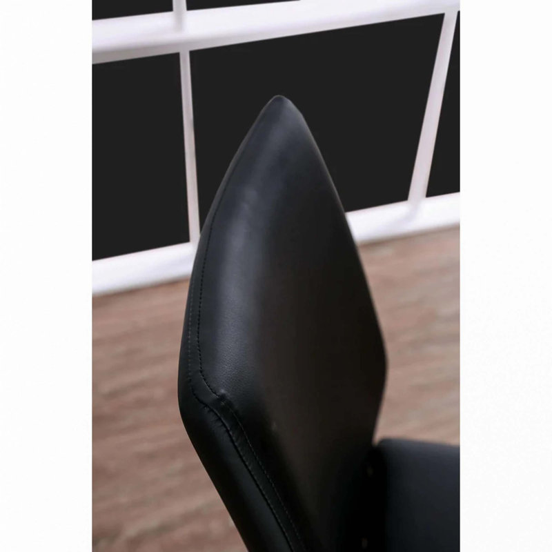 Ensemble de 2 chaises d'appoint rembourrées en similicuir noir et chrome