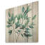 «Teal Tendress Subtle Leaf Impressions I», art mural sur bois de pin naturel-1783334443