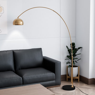 Eckehard 75.6'' Black Arched Floor Lamp