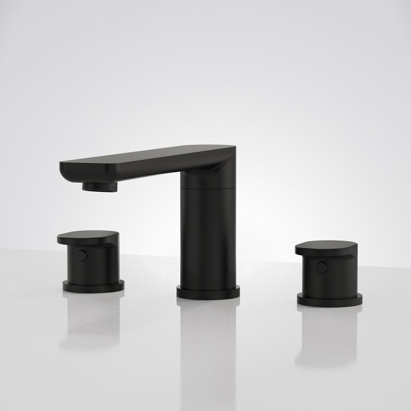 Robinet de baignoire romaine à 3 trous à fixation sur le comptoir avec bec pivotant à 360 °, Noir mat