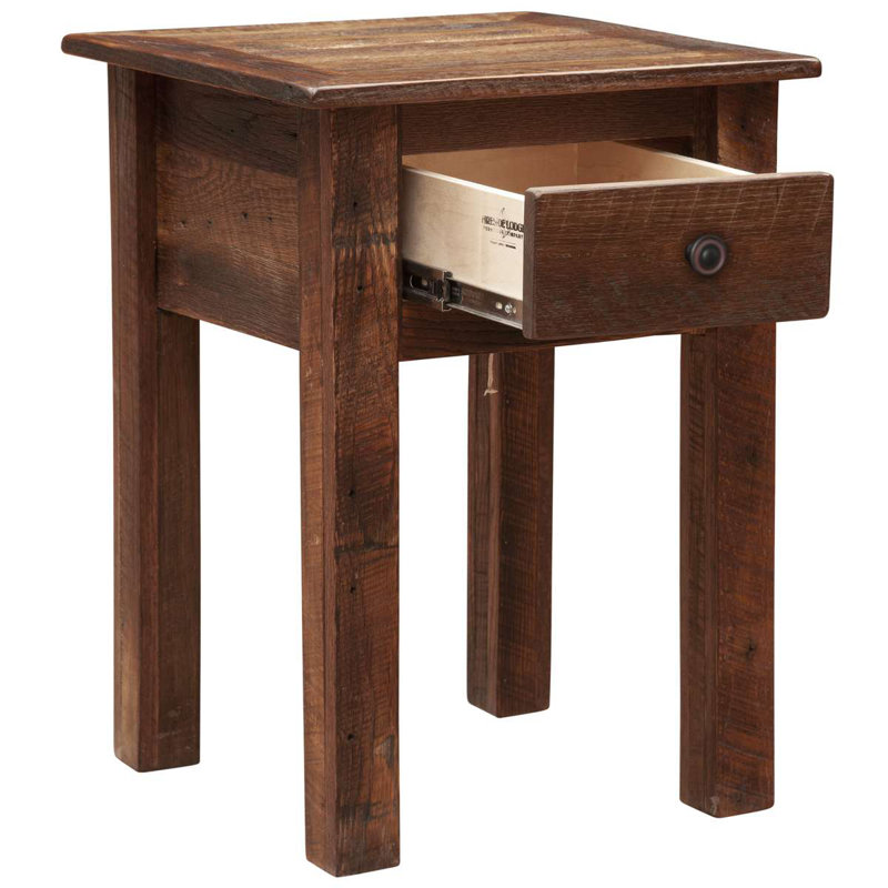 Fireside Lodge Barnwood One Drawer Nightstand