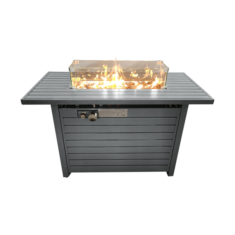 Table de foyer d'extérieur de 42 po de L - chaleur, poids de 51,77 lb, avec couvercle de propane 45 x 24 11 po, utilisation