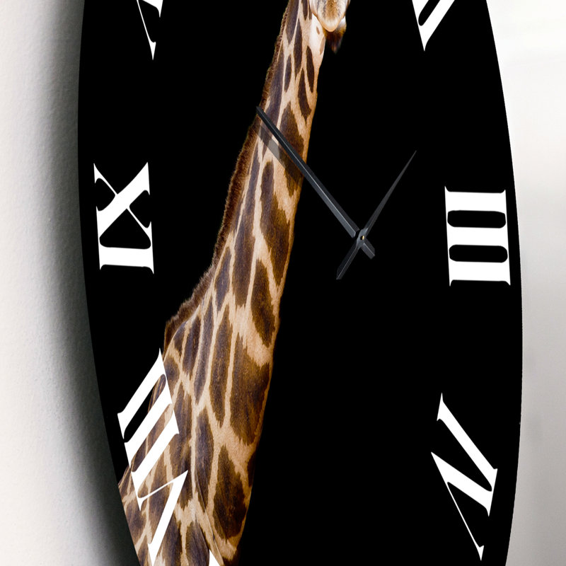 Portrait d'une girafe VII - Horloge murale de ferme, Moyenne