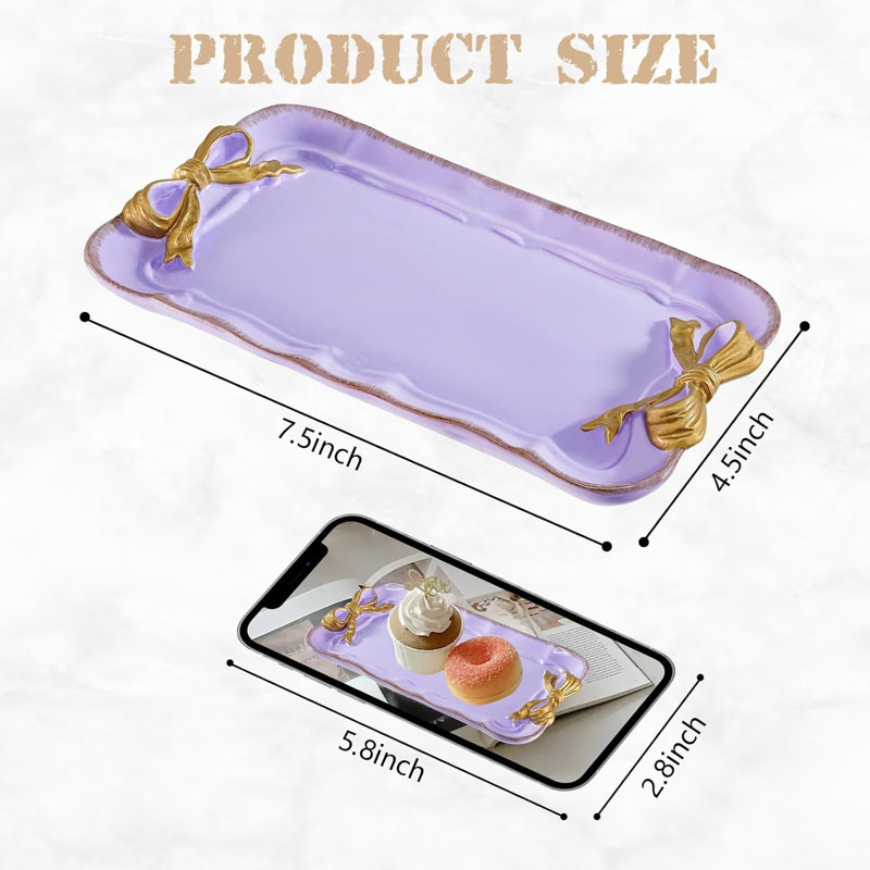 Plateau à bijoux mauve
